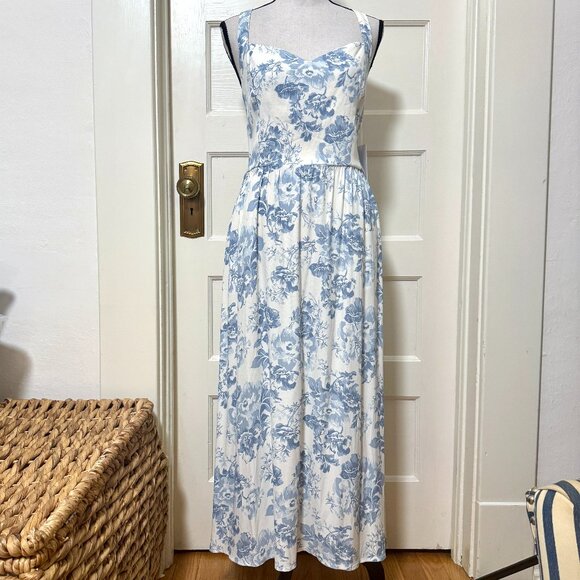 Reformation Brixton Midi Dress – Light Blue Floral – Size 8 – NWT - Picture 1 of 7